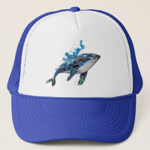 Gorra De Camionero Ballena jorobada azul