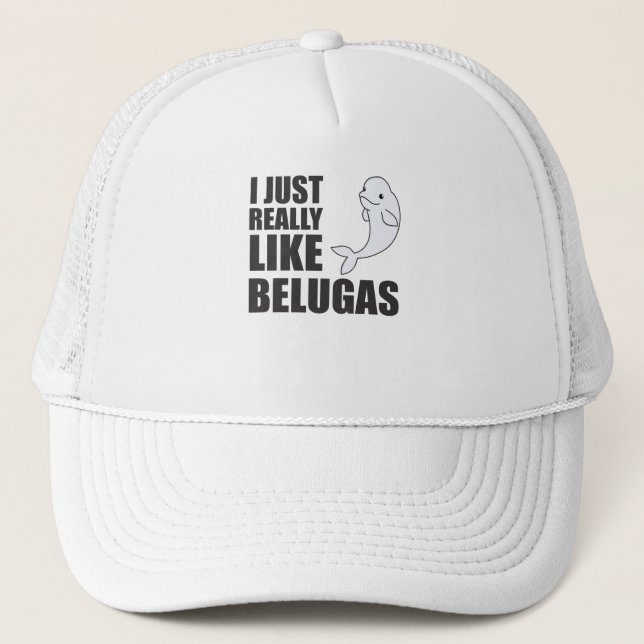 Gorra De Camionero Ballenas Beluga Cutan Animales Para Niños (Anverso)