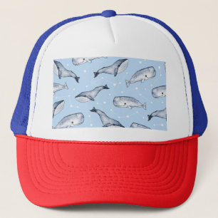 Gorra De Camionero Ballenas: Cielo Starry de color de agua