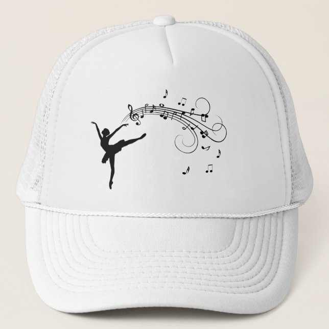 Gorra De Camionero Ballerina Dancing with Music Notes (Anverso)