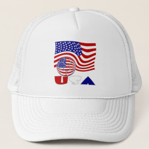 Gorra De Camionero Balón de fútbol con bandera de EE. UU.