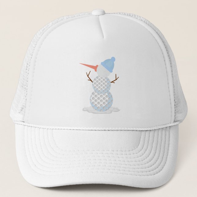 Gorra De Camionero Balón de golf Snowman (Anverso)