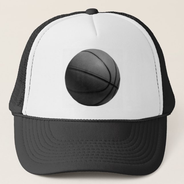 Gorra De Camionero Baloncesto blanco y negro (Anverso)