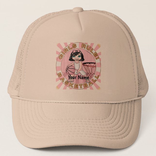 Gorra De Camionero Baloncesto Chicas Rosa  (Anverso)