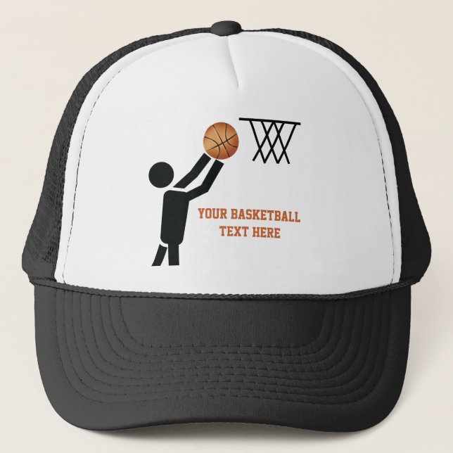Gorra De Camionero Baloncesto con personalizado de baloncesto (Anverso)