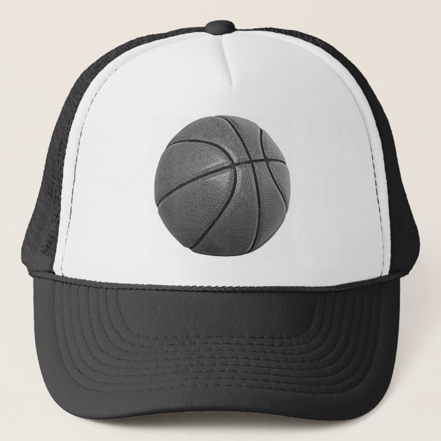 Gorra De Camionero Baloncesto de escala de grises (Anverso)