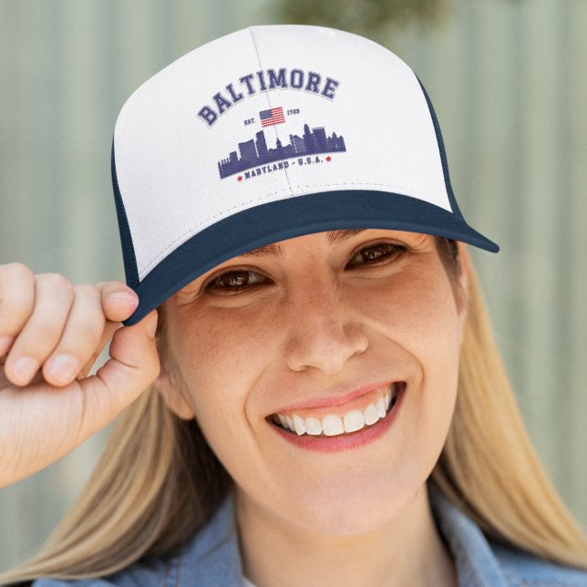 Gorra De Camionero Baltimore Maryland Modern Skyline city (Subido por el creador)