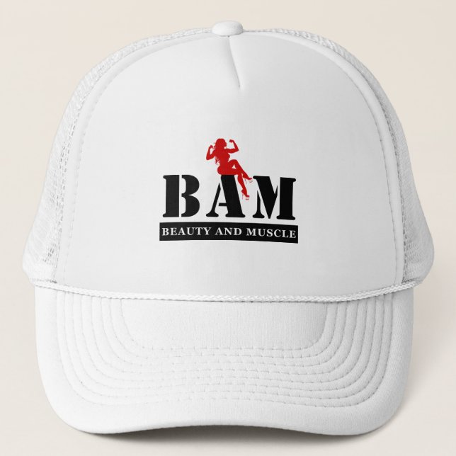 Gorra De Camionero BAM Beauty y Musculum Bodybuilding Béisbol Cap (Anverso)