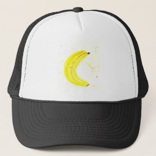 Gorra De Camionero Banana amarilla tropical fruta cocina acuarela
