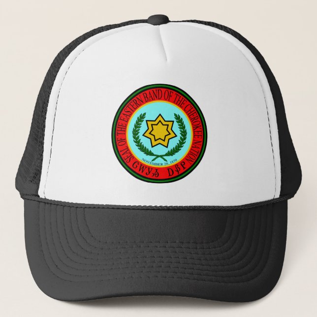 Gorra De Camionero Banda del este del sello cherokee (Anverso)