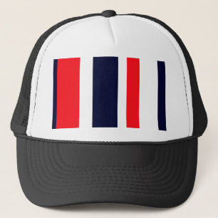 Gorra De Camionero Bandas Blanca, Azul Y Roja