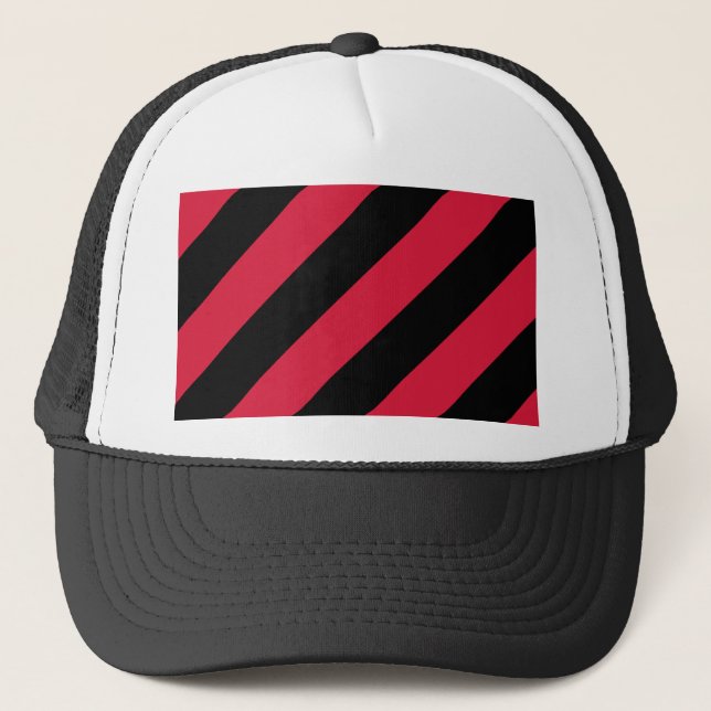 Gorra De Camionero Bandas rojas y negras (Anverso)