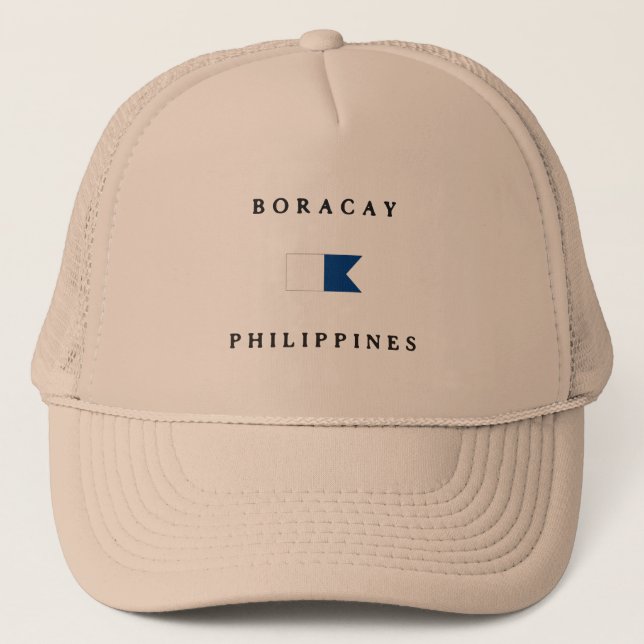 Gorra De Camionero Bandera alfa de la zambullida de Boracay Filipinas (Anverso)