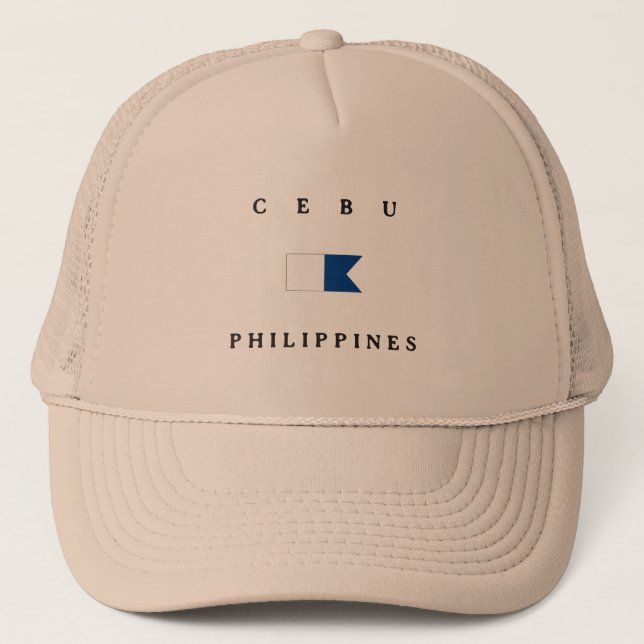 Gorra De Camionero Bandera alfa de la zambullida de Cebú Filipinas (Anverso)