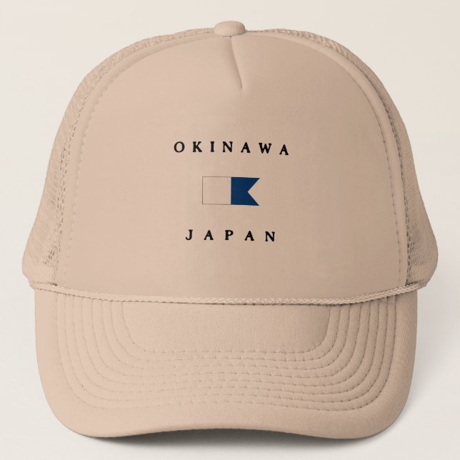 Gorra De Camionero Bandera alfa de la zambullida de Okinawa Japón (Anverso)