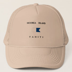 Gorra De Camionero Bandera alfa de la zambullida de Tahití de la isl