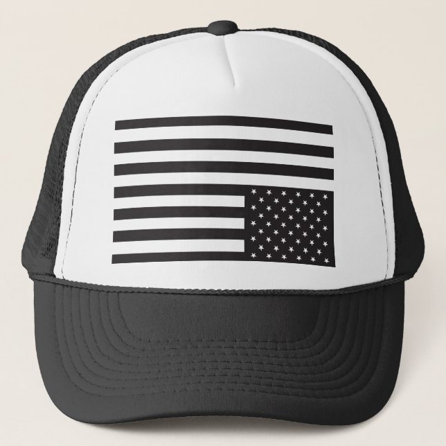 Gorra De Camionero Bandera americana al revés en negro (Anverso)