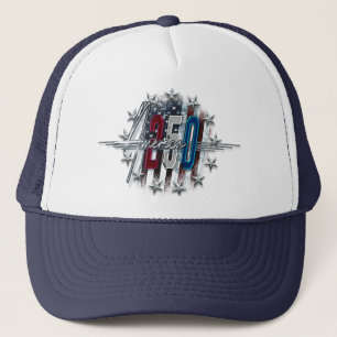 GORRA DE CAMIONERO BANDERA AMERICANA CLÁSICA RETRO CROMO AMÉRICA 250