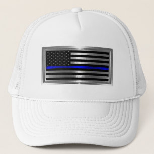 Gorra De Camionero Bandera Americana de Aplicación de la Ley Franja A