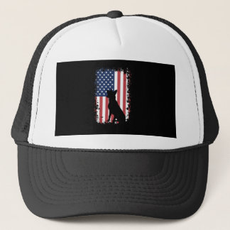 Gorra De Camionero Bandera americana de Malinois del belga