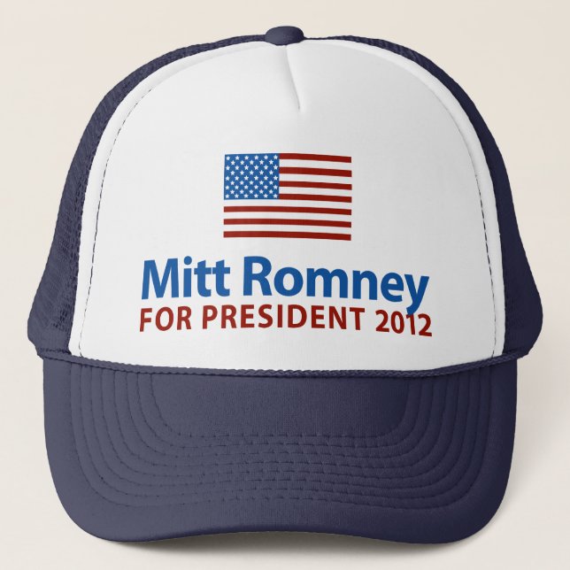 Gorra De Camionero Bandera americana de Mitt Romney (Anverso)