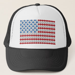 Gorra De Camionero Bandera americana del baloncesto