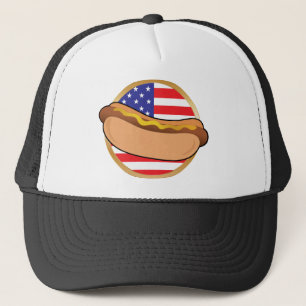 Gorra De Camionero Bandera americana del perrito caliente