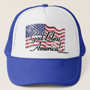 Gorra De Camionero ¡Bandera americana - dios bendice América! -