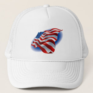 GORRA DE CAMIONERO BANDERA AMERICANA QUE AGITA
