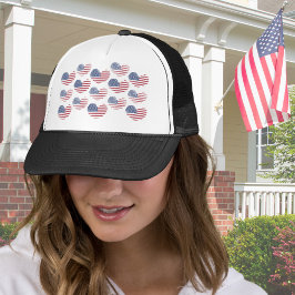 Gorra De Camionero Bandera Americana Roja Blanca Azul Patriótica
