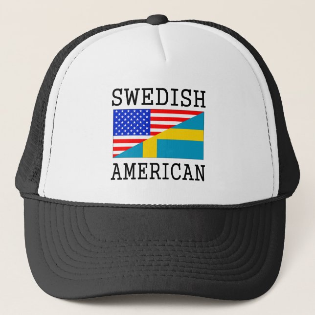 Gorra De Camionero Bandera americana sueca (Anverso)