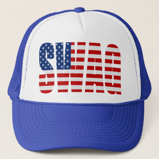 Gorra De Camionero Bandera Americana SWAG Blue Mesh Snapback Trucker 