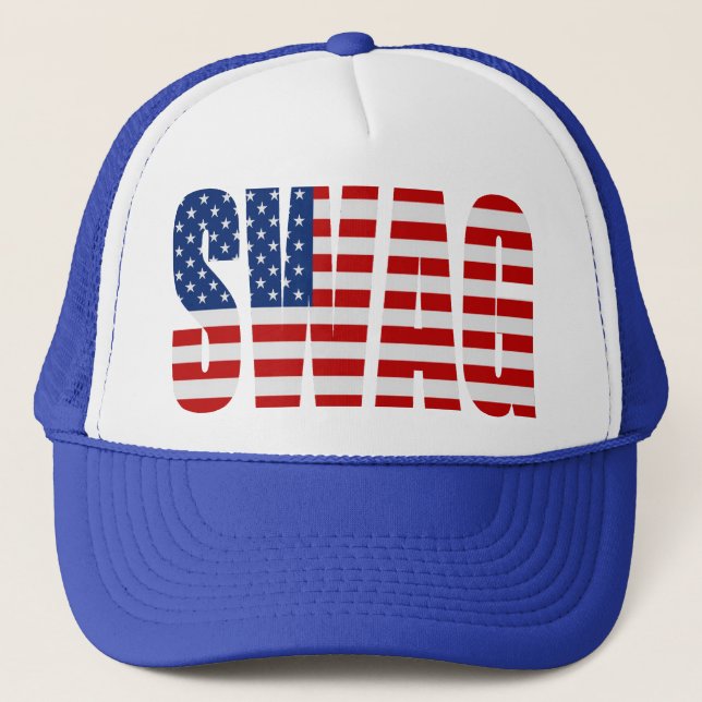 Gorra De Camionero Bandera Americana SWAG Blue Mesh Snapback Trucker  (Anverso)