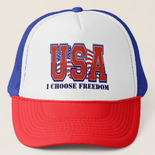 Gorra De Camionero Bandera Americana USA Elijo Libertad Patriótico