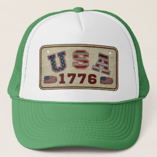 Gorra De Camionero Bandera Americana Vintage USA 1776
