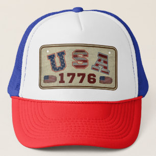Gorra De Camionero Bandera Americana Vintage USA 1776