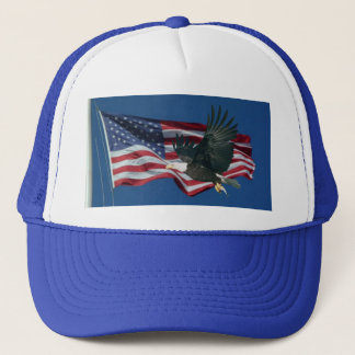 Gorra De Camionero Bandera americana y Eagle