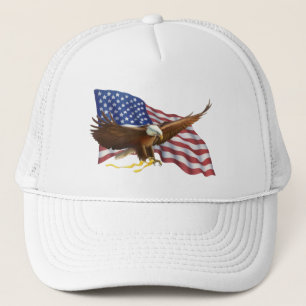 Gorra De Camionero Bandera americana y Eagle