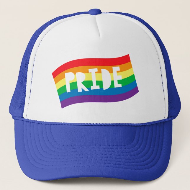Gorra De Camionero Bandera arco iris del orgullo (Anverso)