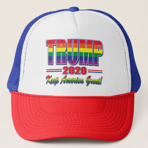Gorra De Camionero Bandera arco iris-Trump-mantenga a Estados Unidos-