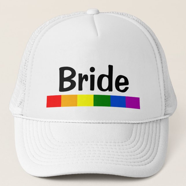 Gorra De Camionero Bandera arcoiris boda (Anverso)
