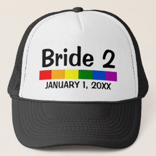 Gorra De Camionero Bandera arcoiris boda Novia 2