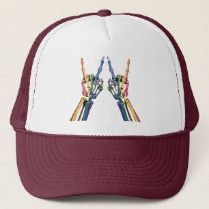 Gorra De Camionero Bandera arcoiris de Skeleton Rock Hand LGBTQ Guay