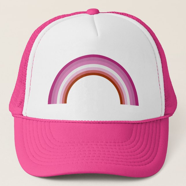 Gorra De Camionero Bandera arcoiris del orgullo lésbico (Anverso)