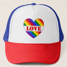 Gorra De Camionero Bandera arcoíris LGBTQIA+ Corazón de amor para el 