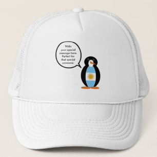 Gorra De Camionero Bandera Argentina Hablando Ms Penguin Personalizad