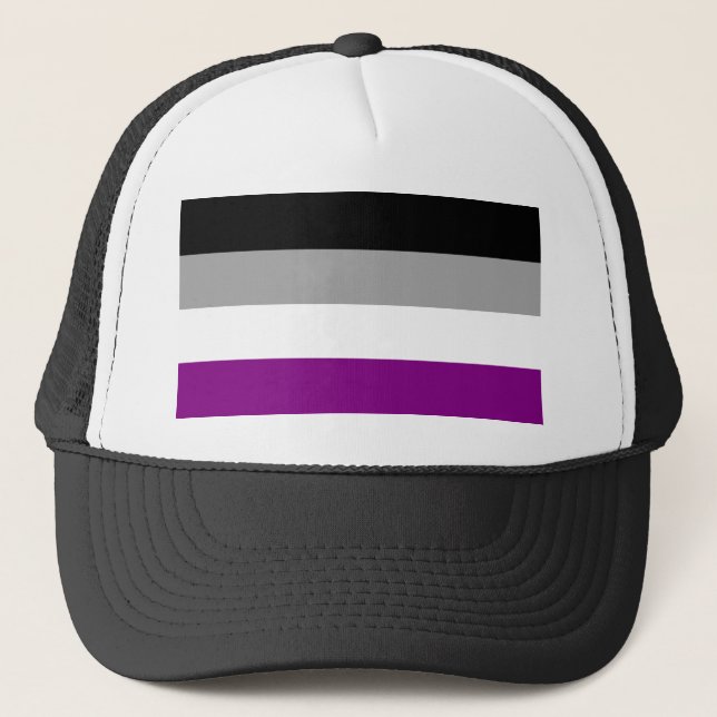 Gorra De Camionero Bandera asexual del orgullo (Anverso)
