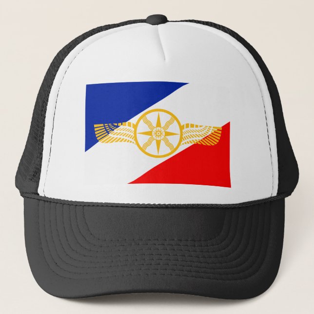 Gorra De Camionero Bandera asiria, bandera caldea, bandera de Syriac (Anverso)