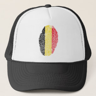 Gorra De Camionero Bandera belga de la huella dactilar del tacto