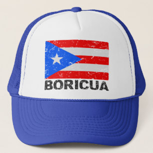 Gorra De Camionero Bandera Boricua del vintage de Puerto Rico